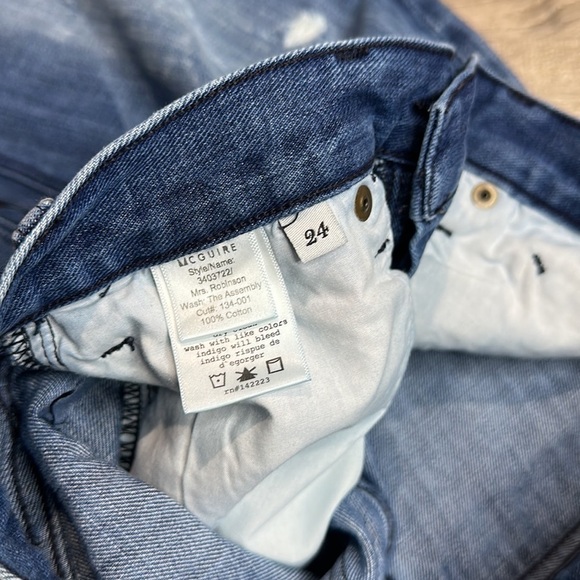 McGuire Denim Women’s Mid-Rise Distressed Straight Leg Jeans Blue Sz 24 - Picture 12 of 12